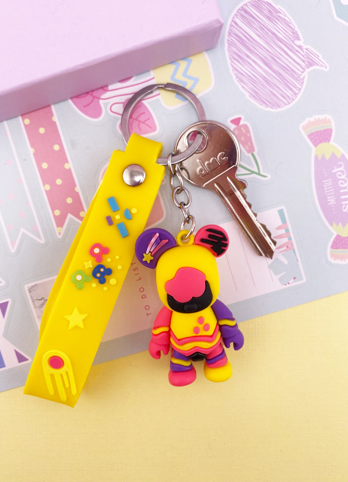 PORTE-CLES ASTRO OURS JAUNE