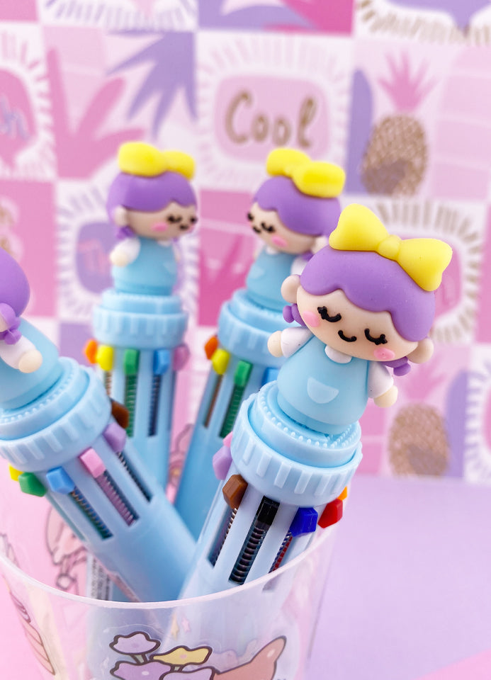 STYLO 10 COULEURS : LITTLE GIRL BLEU