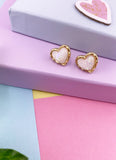 BOUCLES D'OREILLES PETIT COEUR : BLANC