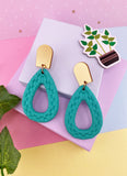 BOUCLES D'OREILLES TRESSAGE : VERT