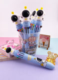STYLO KAWAII 10 COULEURS ASTRONAUTE