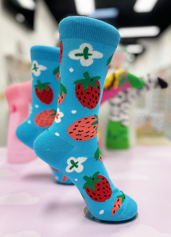CHAUSSETTES KAWAII BLUE STRAWBERRY | T36-42