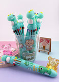 STYLO KAWAII 10 COULEURS DINO MENTHE