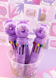 STYLO 10 COULEURS : DONUTS VIOLET