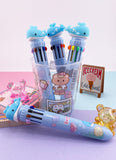 STYLO KAWAII 10 COULEURS BALEINE