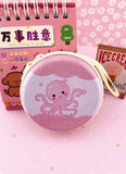 PORTE MONNAIE POULPE ROSE