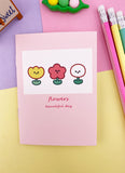 MINI CARNET KAWAII : TRIO DE FLEURS