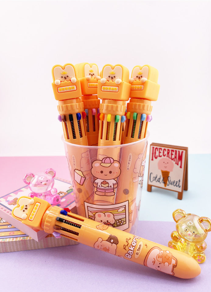STYLO KAWAII 10 COULEURS PUPU BAKERY