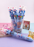 STYLO KAWAII 10 COULEURS RABBIT BLEU