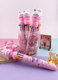 STYLO KAWAII 10 COULEURS RABBIT ROSE