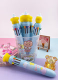 STYLO KAWAII 10 COULEURS ETOILE JAUNE